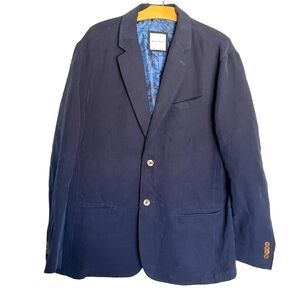 Tommy Bahama Linen Silk Blend Navy Blue Lightweight Blazer Coat Men’s Size XL